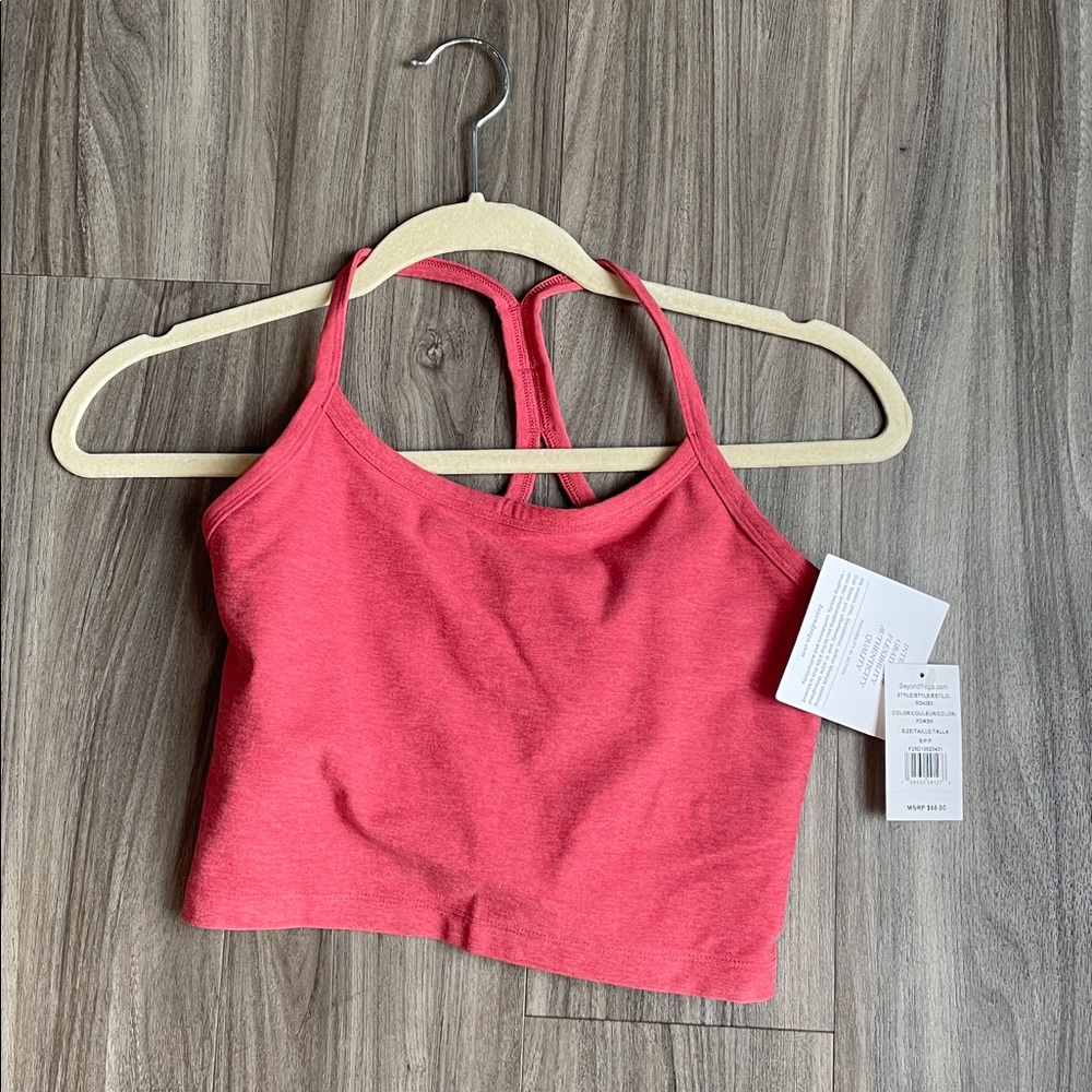 Coral Racerback Crop Top